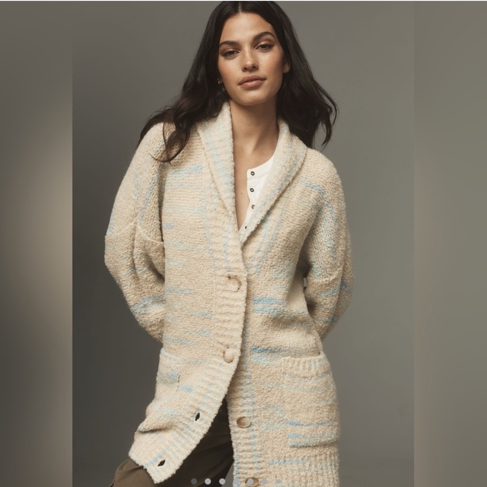Anthropolgie Pilcro Cozy Oversized Shawl Cream Cardigan Sweater Size S